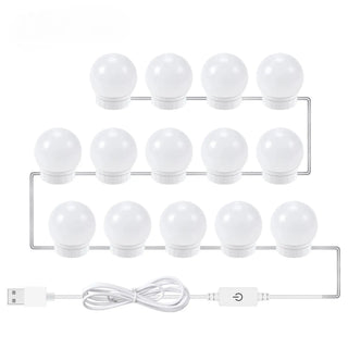 LED Mirror Light Bulbs with USB Touch Switch for Vanity & Dressing Table
