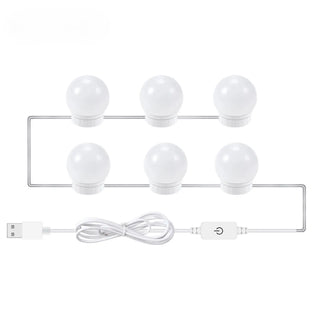 LED Mirror Light Bulbs with USB Touch Switch for Vanity & Dressing Table