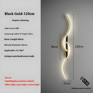LED Wall Lamp - Modern Minimalist Strip Light for Bedroom & Living Room