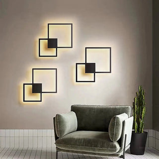 LED Wall Light for Bedroom with Unique Geometric Wall Art
