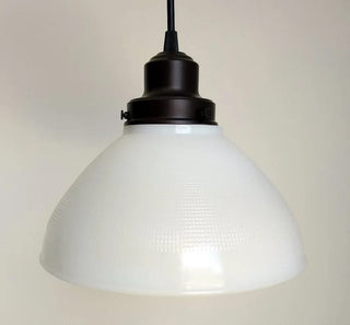 Authentic Antique Milk Glass Waffle PENDANT Light - 6", 8" and 10"