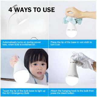 Portable Waterproof Rechargeable LED Light Bulb for Camping & Fishing