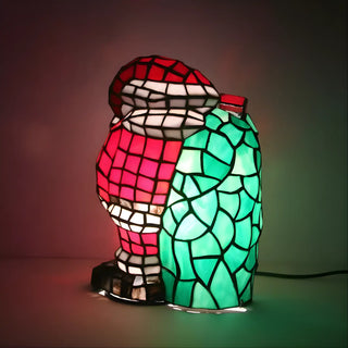Santa Standing Tiffany Lamp Glass Tabletop