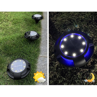 Solar Ground Lights with Bright LEDs for Garden and Pathways