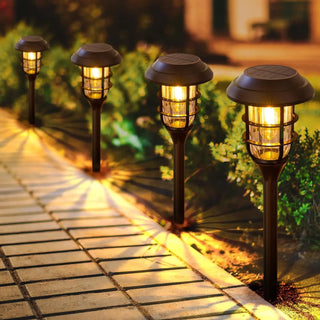 Solar LED Light for Garden with Modern Stripe Design for Outdoors