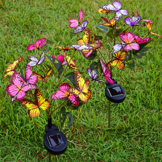 Solar LED Light for Outdoor Garden & Courtyard with Butterfly Design