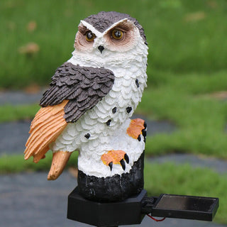 Solar Powered Owl LED Light for Pathways, Resin Outdoor Decor - Dont Use