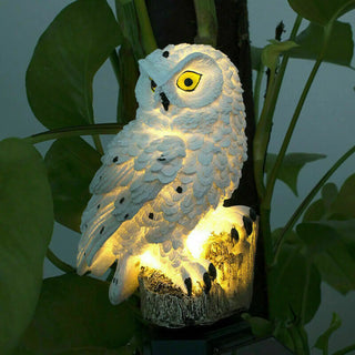 Solar Powered Owl LED Light for Pathways, Resin Outdoor Decor - Dont Use
