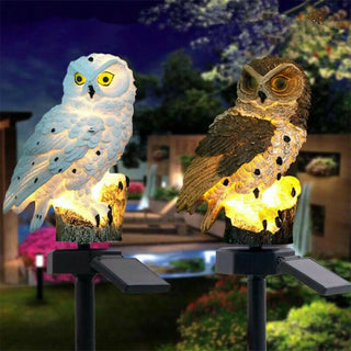Solar Powered Owl LED Light for Pathways, Resin Outdoor Decor - Dont Use