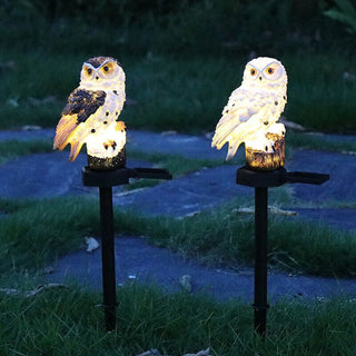 Solar Powered Owl LED Light for Pathways, Resin Outdoor Decor - Dont Use