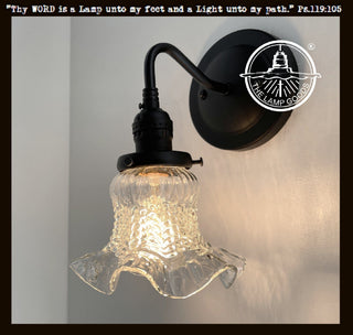 Sweet Ruffle Antique 1950's Glass Wall Sconce Light Fixture
