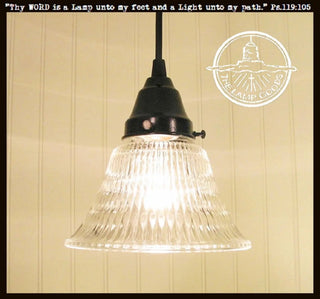 Heavy Vintage Clear Holophane Glass